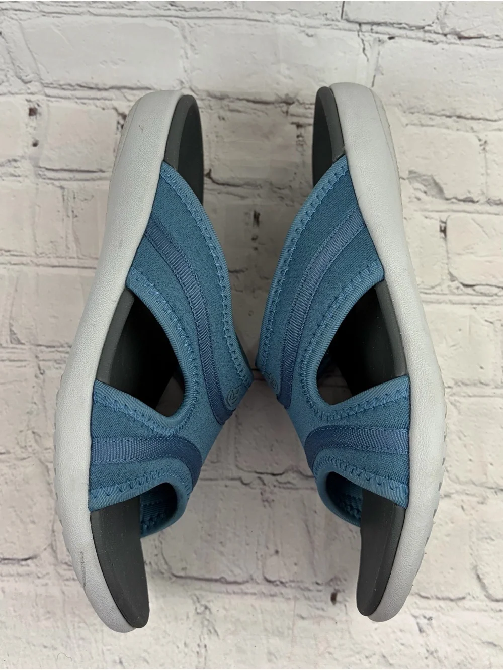 Spenco Energize Slide Sandals Womens Blue Stone Orthotic Comfort Shoes Size 8